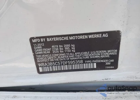 2013 BMW 328I xDrive from USA, damaged, VIN WBA3B5C57DF595358